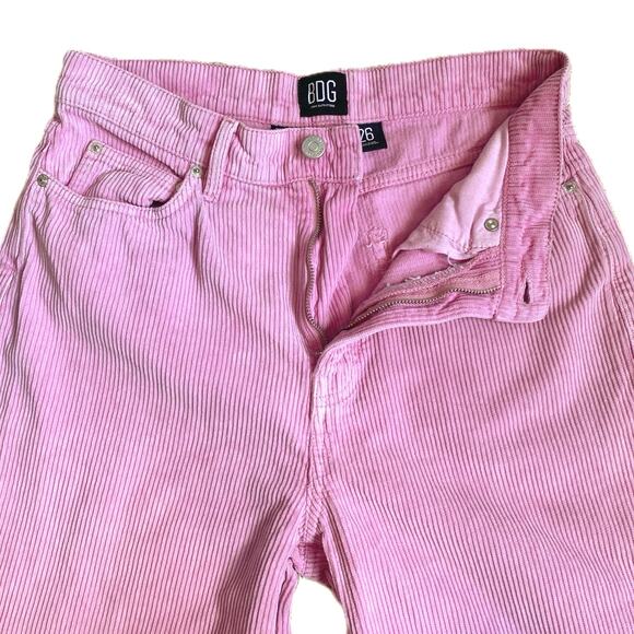 BDG URBAN OUTFITTERS Corduroy High & Wide Leg Pants 26 Pink Y2K Baddie Skater - Picture 6 of 10